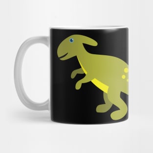 Cool Green Parasaurolophus Dinosaur. Cute Dino Cartoon. Mug